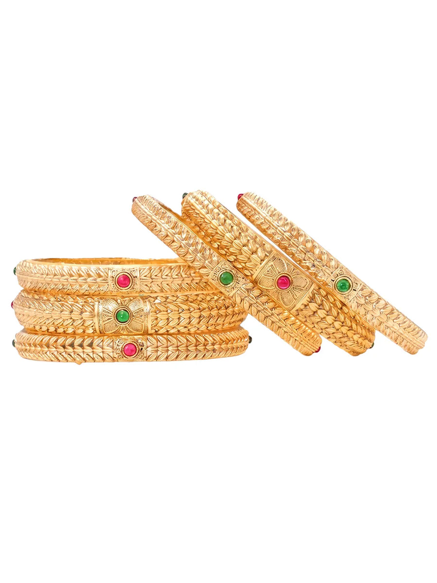 Gold Plated Festive Bangle Set for Women