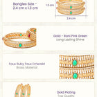 Gold Plated Classic Red Green Bangles