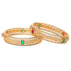Gold Plated Classic Red Green Bangles