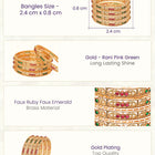 Gold Plated Red Green Stone Bangles