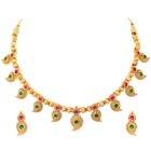 Gold Plated Paisley Charm Necklace Set