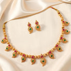 Gold Plated Paisley Charm Necklace Set
