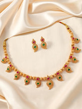 Gold Plated Paisley Charm Necklace Set