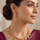 Gold Plated Paisley Charm Necklace Set