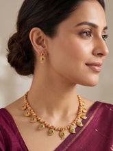 Gold Plated Paisley Charm Necklace Set