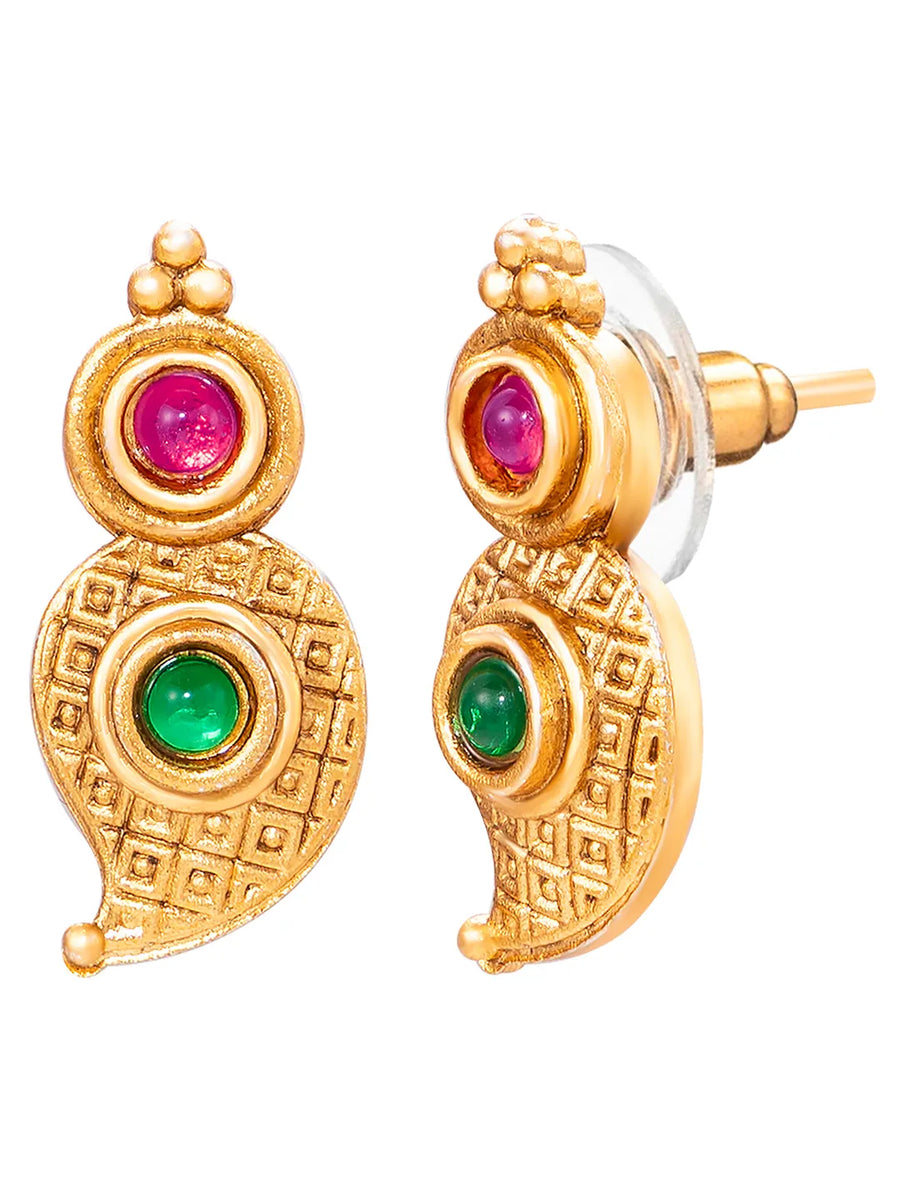 Gold Plated Paisley Charm Necklace Set