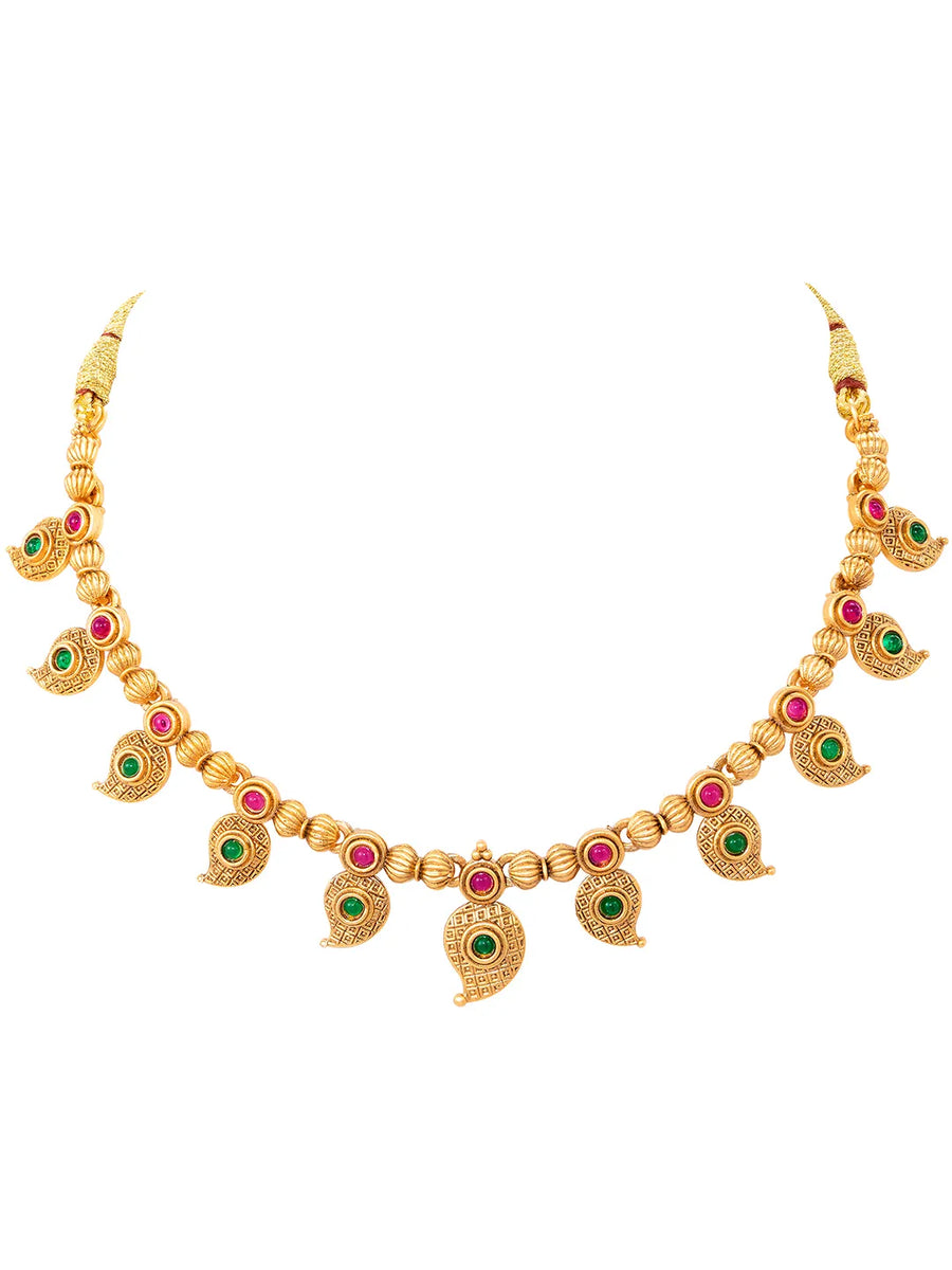 Gold Plated Paisley Charm Necklace Set