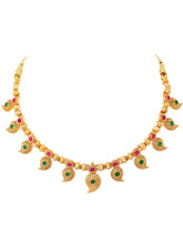 Gold Plated Paisley Charm Necklace Set