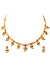 Gold Plated Paisley Charm Necklace Set