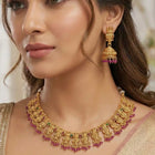 Gold Plated South Indian Temple Necklace Set