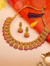 Gold Plated South Indian Temple Necklace Set