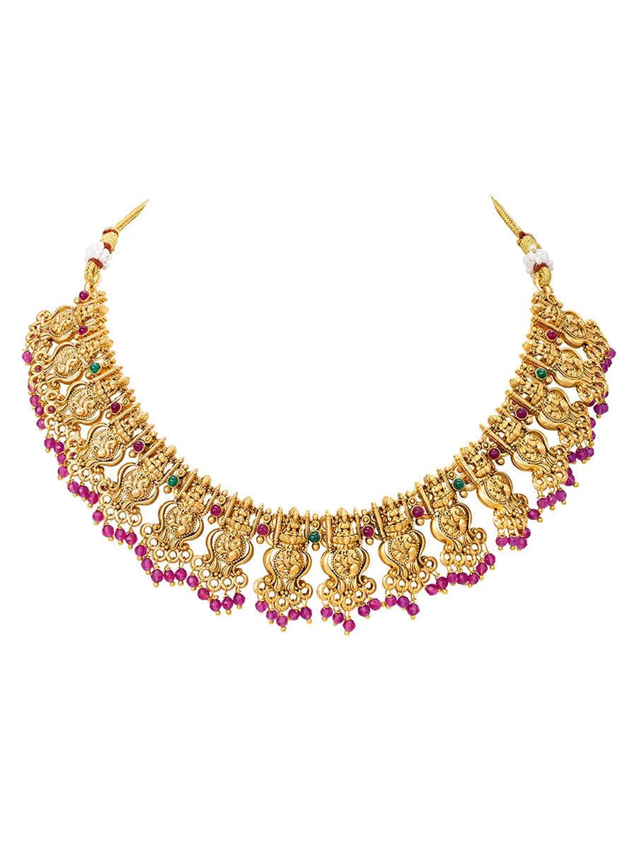 Gold Plated South Indian Temple Necklace Set