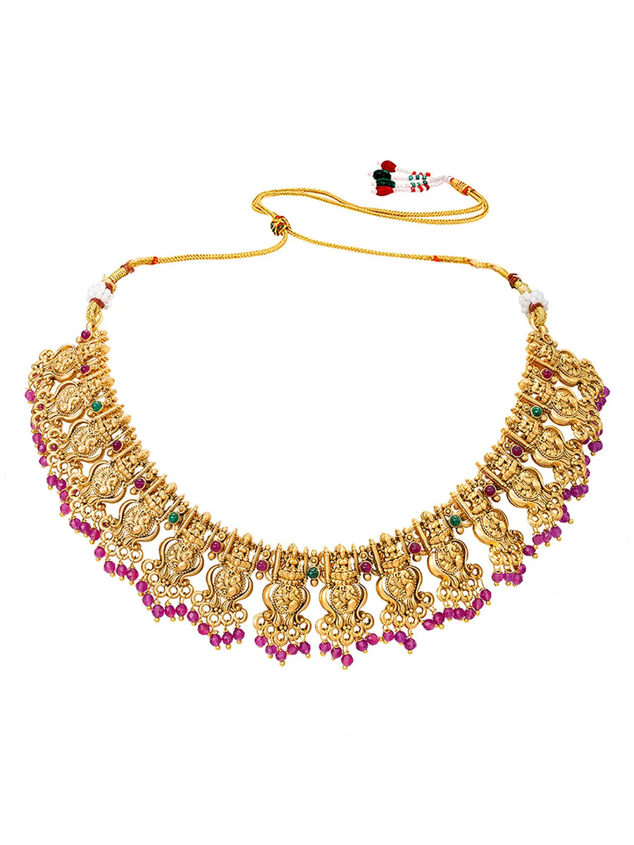 Gold Plated South Indian Temple Necklace Set