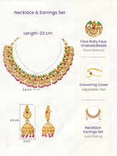 Gold Plated Ethnic Temple Necklace Set