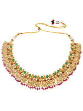 Gold Plated Ethnic Temple Necklace Set
