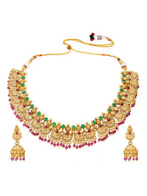 Gold Plated Ethnic Temple Necklace Set