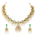 Gold Plated Green Kundan Necklace for Women