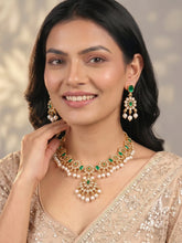 Gold Plated Green Kundan Necklace for Women