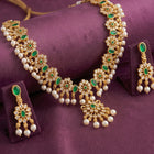 Gold Plated Green Kundan Necklace for Women