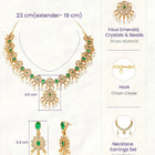 Gold Plated Green Kundan Necklace for Women
