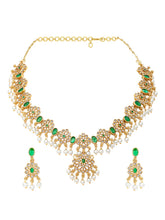 Gold Plated Green Kundan Necklace for Women