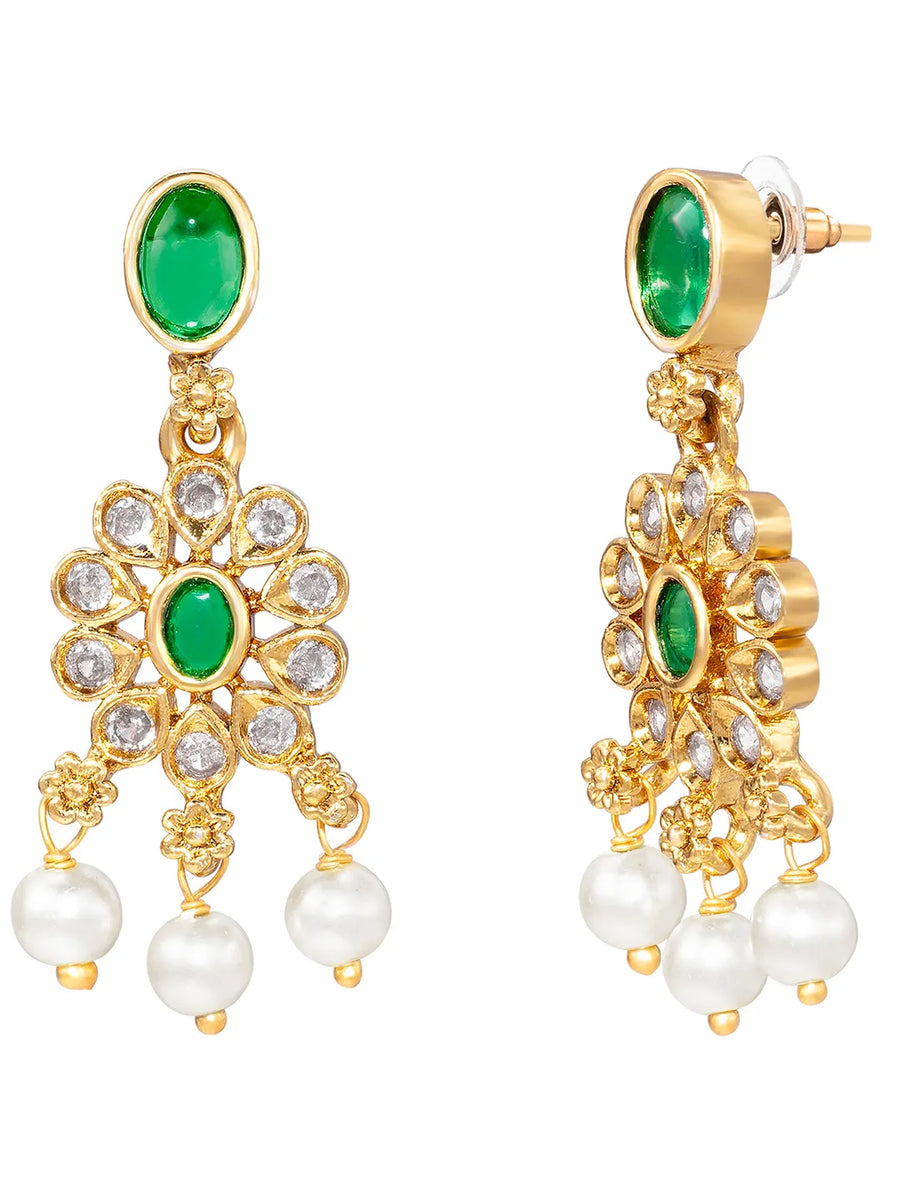 Gold Plated Green Kundan Necklace for Women