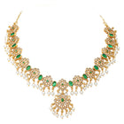 Gold Plated Green Kundan Necklace for Women