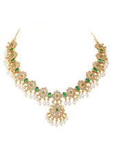 Gold Plated Green Kundan Necklace for Women