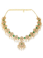 Gold Plated Green Kundan Necklace for Women