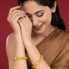 Ethnic Charm Leaf Motif Bangle Set
