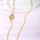 Brilliant CZ Side Pendant Charm - Gold - Rani Pink Green