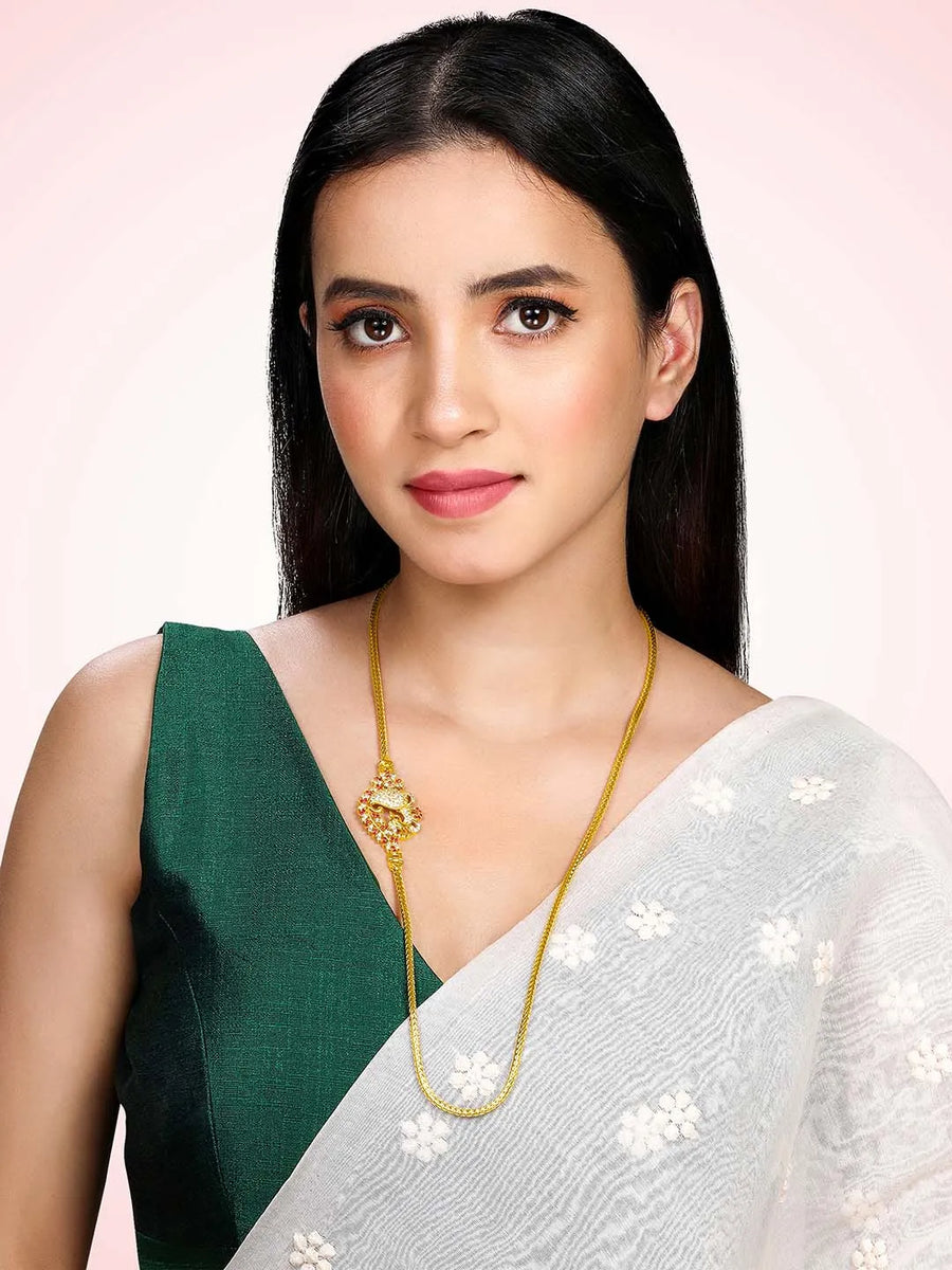 CZ Side Pendant Necklace | Elegant Jewellery Designs by Peora

