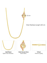 CZ Side Pendant Necklace | Elegant Jewellery Designs by Peora

