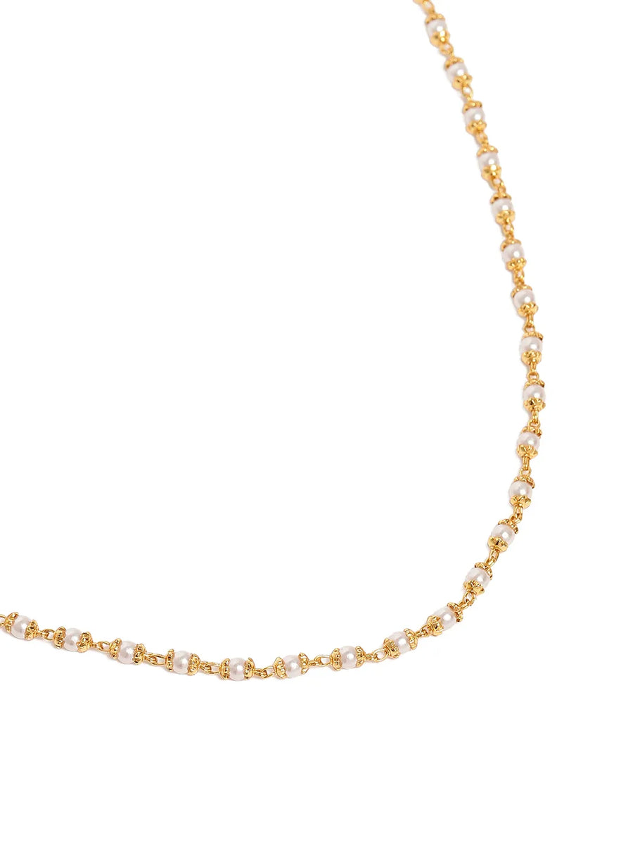 Delicate Bead Studded Necklace Chain