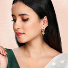 Radiant Glow Blush Elegance Jhumki - Rani Pink Green