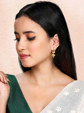 Radiant Glow Blush Elegance Jhumki - Rani Pink Green