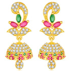Radiant Glow Blush Elegance Jhumki - Rani Pink Green