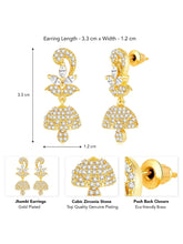 Radiant Glow Blush Elegance Jhumki - White
