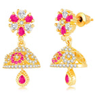 Dazzling Duo CZ Jhumki by Peora | Statement Ethnic Jewellery

