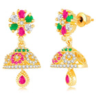 Dazzling Duo CZ Jhumki by Peora | Statement Ethnic Jewellery

