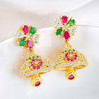 Dazzling Duo CZ Jhumki by Peora | Statement Ethnic Jewellery


