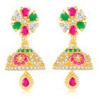 Dazzling Duo CZ Jhumki by Peora | Statement Ethnic Jewellery

