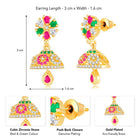 Dazzling Duo CZ Jhumki by Peora | Statement Ethnic Jewellery

