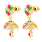 Dazzling Duo CZ Jhumki by Peora | Statement Ethnic Jewellery

