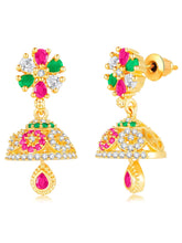 Dazzling Duo CZ Jhumki by Peora | Statement Ethnic Jewellery


