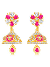 Dazzling Duo CZ Jhumki by Peora | Statement Ethnic Jewellery


