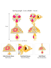 Dazzling Duo CZ Jhumki by Peora | Statement Ethnic Jewellery

