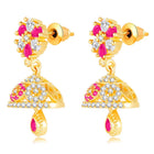 Dazzling Duo CZ Jhumki by Peora | Statement Ethnic Jewellery

