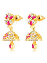 Dazzling Duo CZ Jhumki by Peora | Statement Ethnic Jewellery

