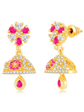 Dazzling Duo CZ Jhumki by Peora | Statement Ethnic Jewellery

